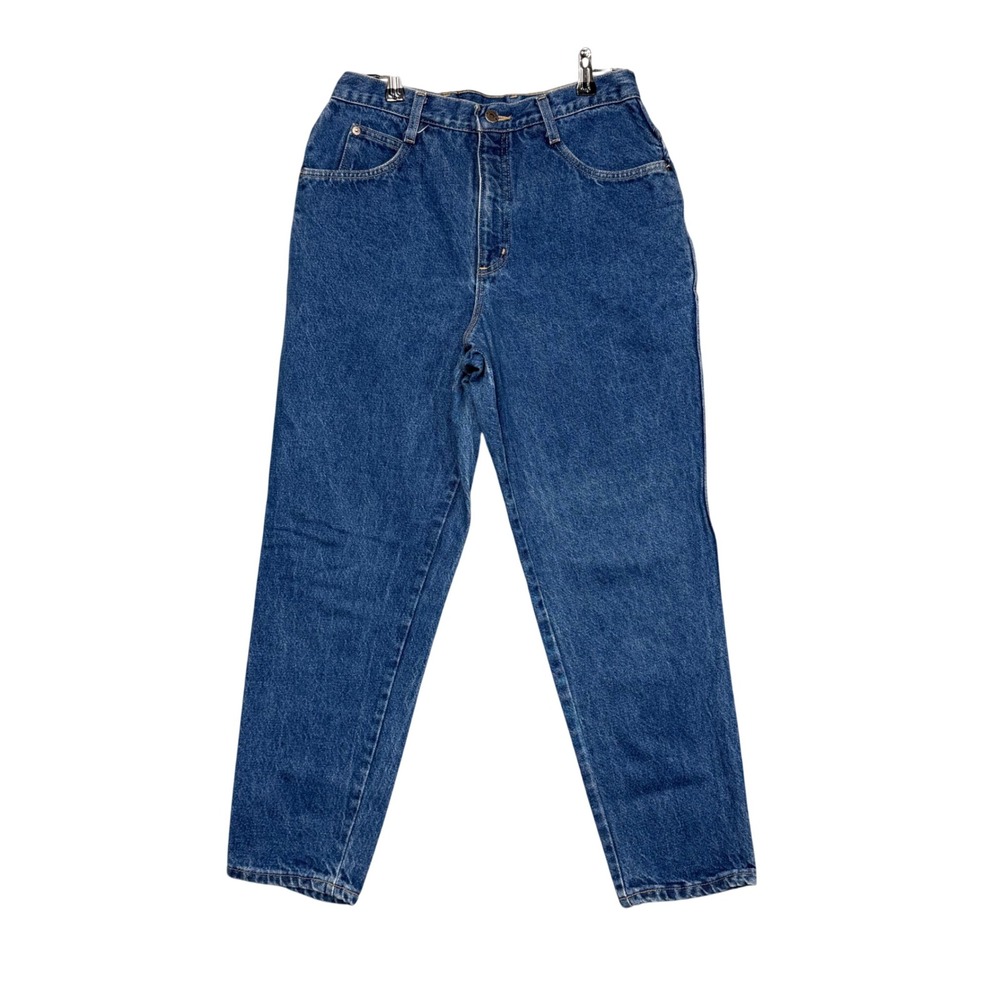 Bonjour High Waisted Jeans Women 13/14 Petite Blue Vintage Mom Tapered Leg USA